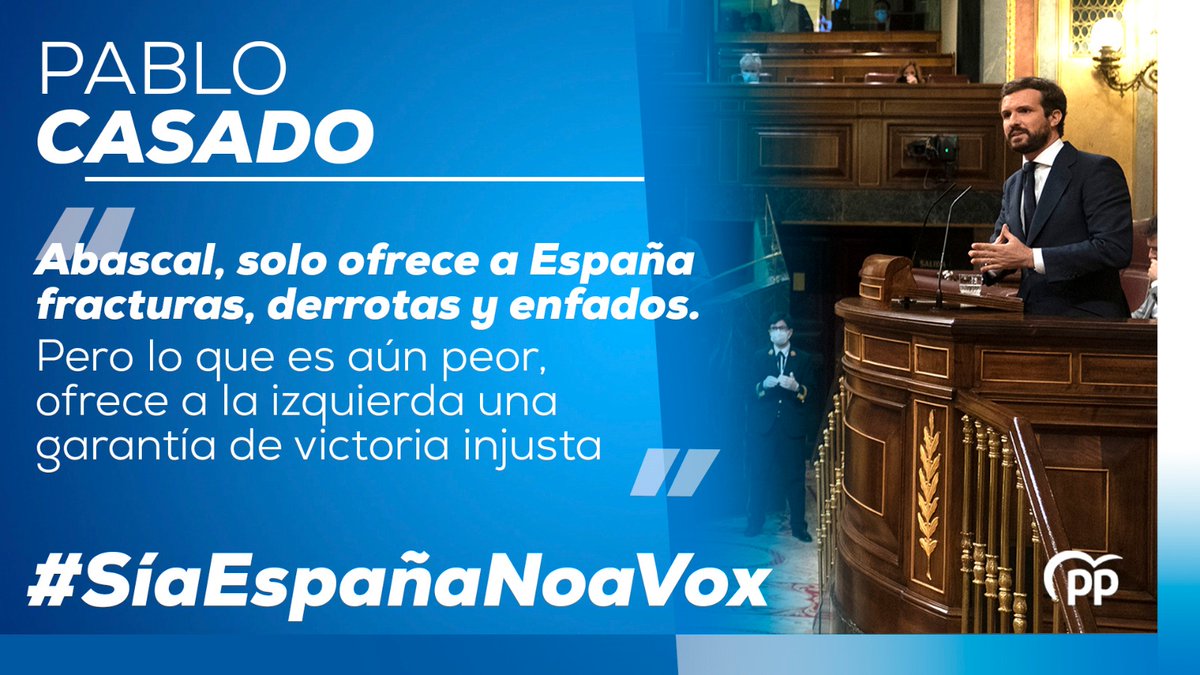 Abascal solo ofrece a España fracturas, derrotas y enfados.

#SíaEspañaNOaVox