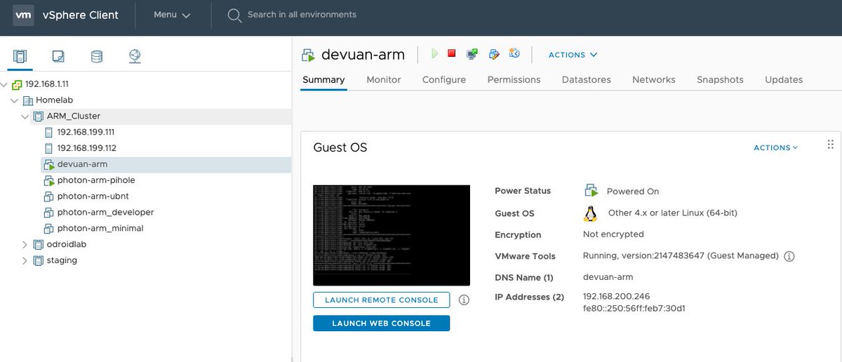 mastr79's tweet photo. Guess what - we are crunching using @esxi_arm #ESXionARM and @DevuanOrg VM on @Raspberry_Pi 4 for @foldingathome beta client since 3am. It needed some patience to receive WUs, currently calculations on two cores for project 16812 (non-#COVID19) #TechForGood @VMware @VMwareTAM https://t.co/TjszQzkqu6