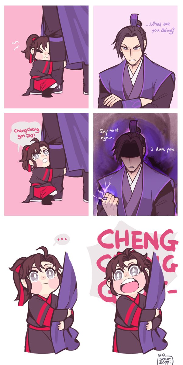 LWJ's hug review

兄长: warm and comforting, smells like Mother 10/10 
羡羡: he held me very tight and made my heart beat very fast. My head felt hot, and I felt dizzy as well. Not recommended. 3/10
Scary purple: very flashy, very noisy. Pass. (哥 kept hugging him? why??) -10/10 