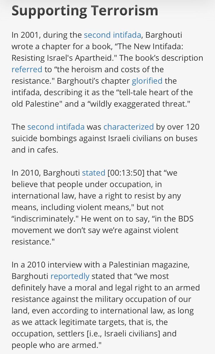 Marium Navid Cont.Below is the founder of BDS, Omar Barghouti.“BDS is often aggressive and disruptive”“The media focuses only on one form of resistance, which we are proud of-we’re not ashamed to have armed resistance as well as peaceful resistance”Omar on YouTube 7-13-11