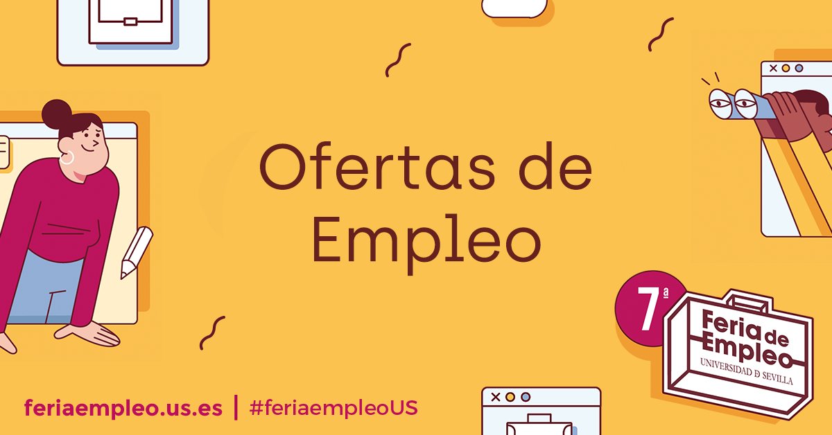 spee_us's tweet photo. Más de 2⃣0⃣0⃣ OFERTAS DE EMPLEO para diferentes perfiles te esperan en esta edición de la Feria de Empleo de la Universidad de Sevilla. 

¡Que no se te escape la que buscas!
💼▶️ https://t.co/MSBo2O3LUb

#FeriaEmpleoUS #empleo #ofertasdeempleo https://t.co/nQdtFUxNb4