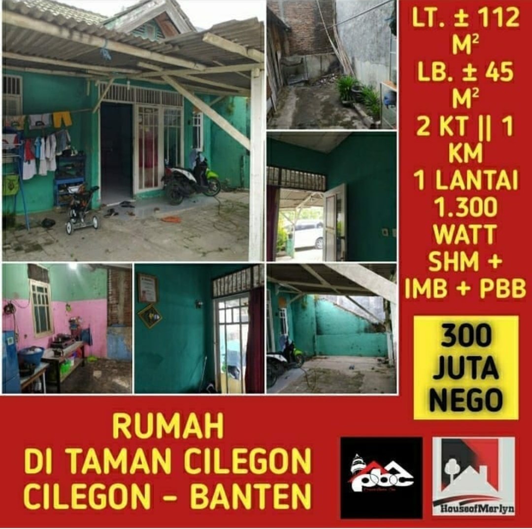 Dijual rumah lama ku gaes, di daerah komplek Taman Cilegon Indah, Luas Tanah besar dengan harga miring. Yg berminat Bisa lgsg contact me ya :)