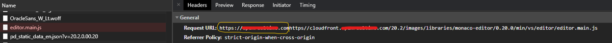#orclapex Monaco editor doesn't work :( Upgraded to 20.2 with cloudfront imageprefix parameter. Other files from cloudfront work properly. Do you have any idea ?