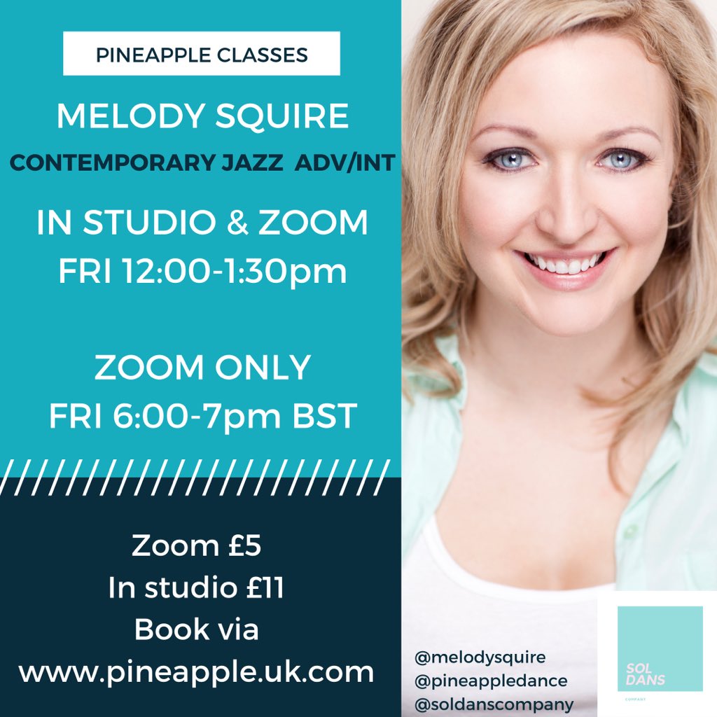 Teaching Contemporary Jazz (Adv/Int) Fridays 12-1:30pm @pineappledance in studio and live online. Fridays 6-7pm zoom online. Book via https://t.co/bbONvgdbbs
#dance #danceclass #choreographer #london #londondance https://t.co/9srbFM7v1h