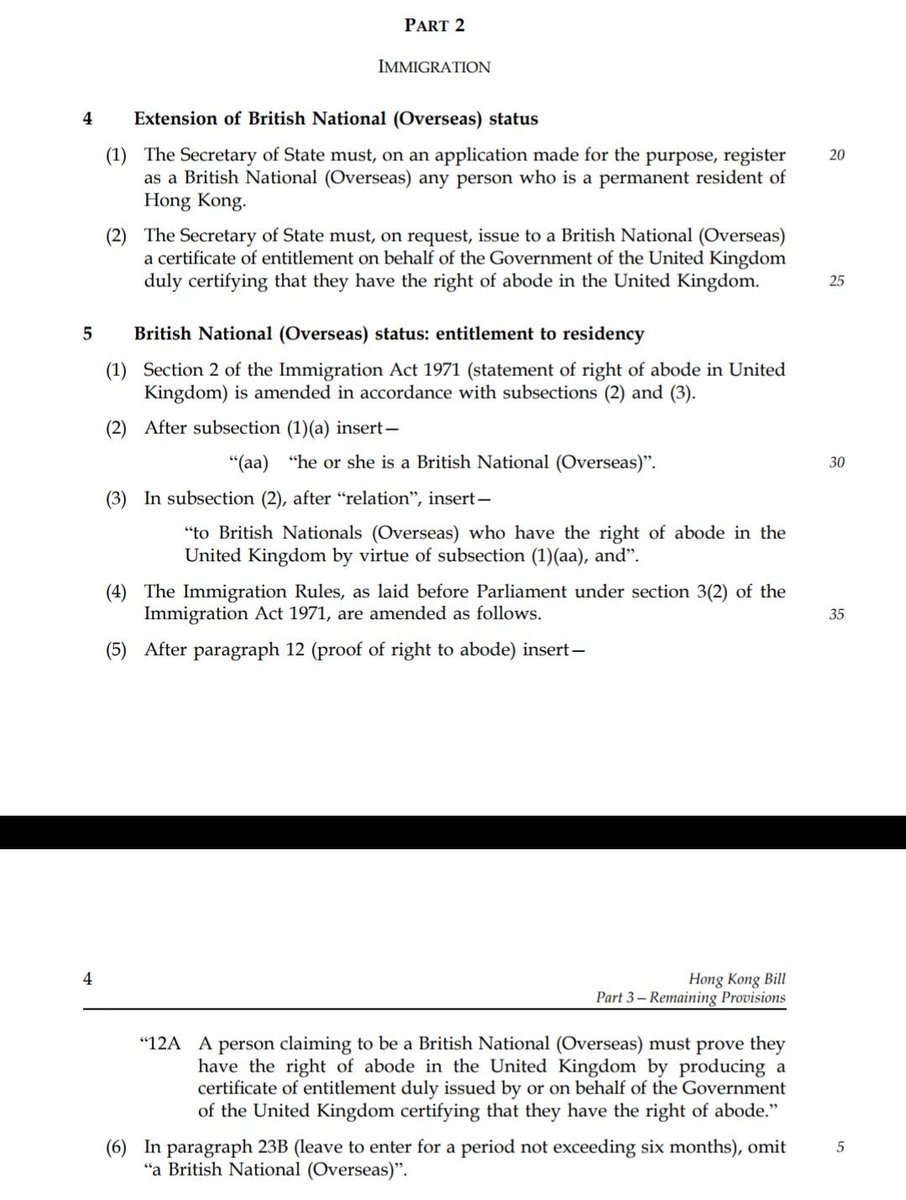 Have been getting a fair few questions about this part and whether this means ALL  #HongKong permanent residents, incl those from Mainland  #China might benefit from this section. Yes, because the definition of  #HK permanent resident in this Bill refers to Article 24 of the —>