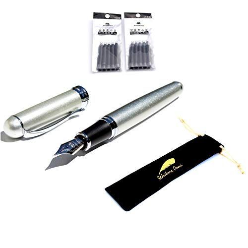 $1 coupon for US customers: Writers Pens Jinhao X750 Silver Color Fountain Pen Set - Black Velvet Sleeve, 10 Black Ink Cartridges - Medium Nib, Silver Color Barrel with Silver Trims, Removable Ink Converter : Office Products https://t.co/uDjZxZQwuK https://t.co/th4f8vdR7M