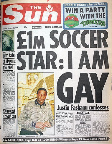 Exactly 30 years ago, Justin Fashanu became the first footballer to come out as gay in an exclusive cover story broken by The Sun. Within 8 years he would be found hanged in a garage in Shoreditch.