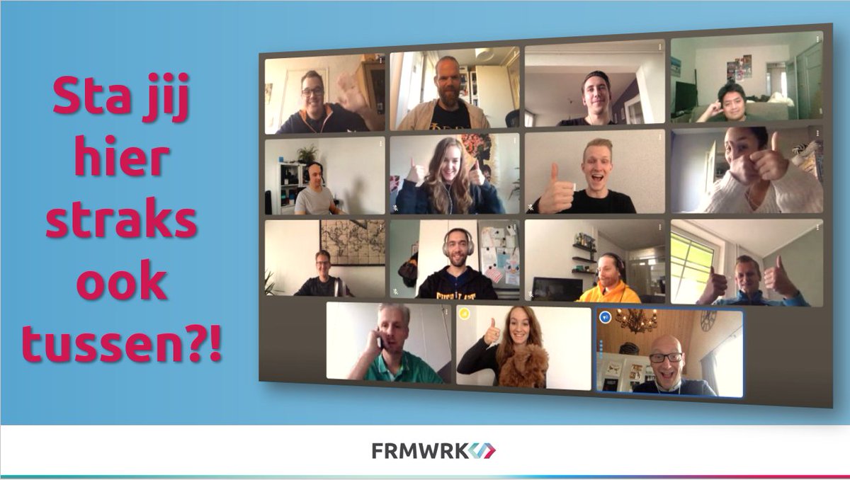 Wij zijn op zoek naar twee nieuwe FRMWRK’ers! Eentje die gewoon heel goed is in Scrummen en eentje die alle ins en outs kent van het Online Marketing vak. Benieuwd? Ga dan naar werkenbij.frmwrk.nl en solliciteer direct!
 
#frmwrkontwikkelt