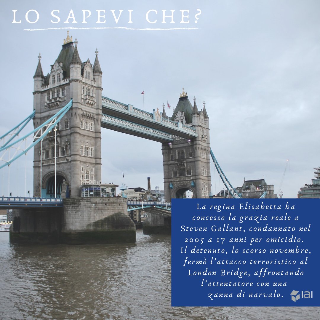 🇬🇧 Lo Sapevi Che...La regina Elisabetta ha concesso la grazia reale a Steven Gallant, condannato nel 2005 a 17 anni per omicidio. Il detenuto, lo scorso novembre, fermò l’attacco terroristico al London Bridge, affrontando l’attentatore con una zanna di narvalo. https://t.co/3Edxhj9aPT