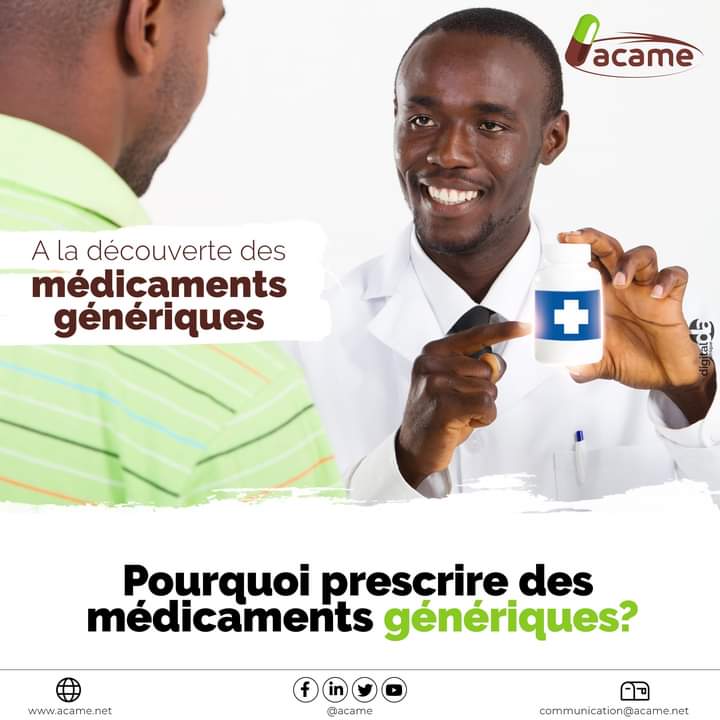 ACAMEAFRIQUE's tweet image. Pourquoi prescrire des médicaments génériques?
Prescrire des génériques permet de réduire le coût et de faire des économies pour le système de soins. Les médicaments génériques sont sûrs, moins chers et très efficaces.
#ACAME
#Hellodoc
#StopCOVID19
#StaySafe