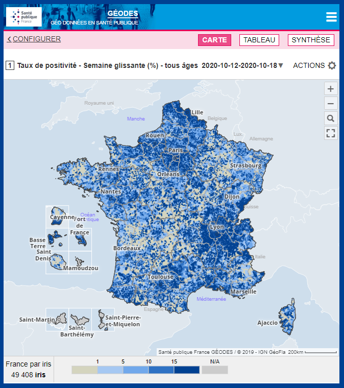 geoclip's tweet photo. [ #COVID19france ] C'est nouveau et bien utile ! @santeprevention ajoute le découpage par #IRIS dans ses analyses #géo #statistiques dédiées au suivi de la pandémie Covid-19 au sein de son #observatoire #SIG #Géodes.
https://t.co/PNOzYGRS08
#COVID19 #cartographie @BGeografic https://t.co/id3ufAGlAu