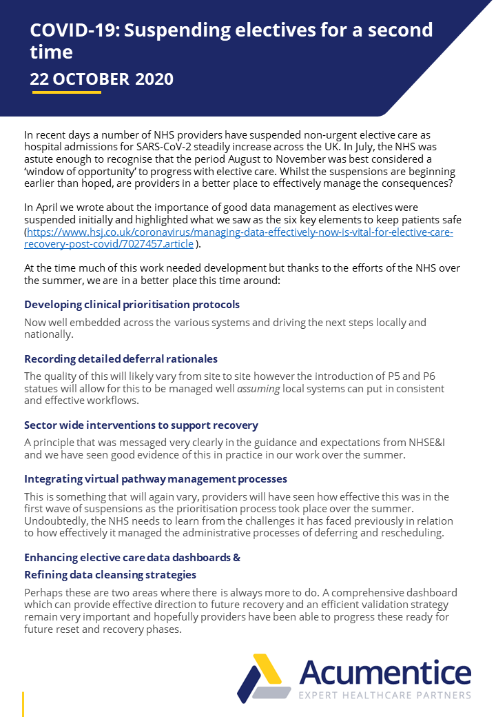 phil_purdy1's tweet photo. Is the NHS in a better place to manage the consequences of suspended non-urgent elective care for a second time? https://t.co/NAcWv1iUrR