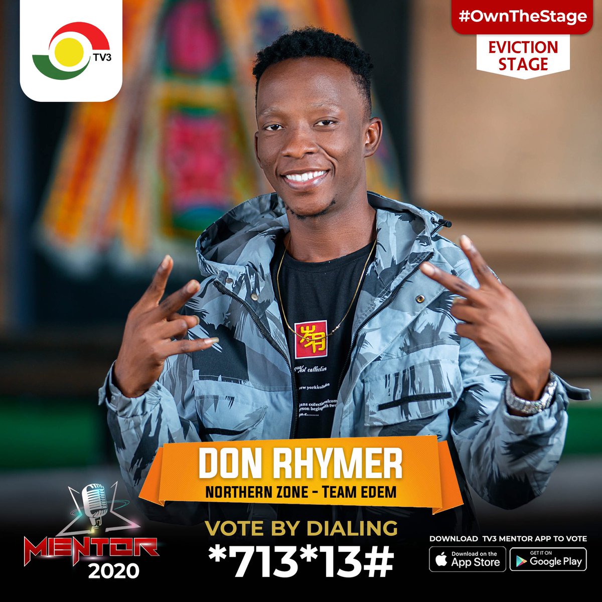 tv3_ghana's tweet photo. On #Tv3Mentor, @DRyhmer has lived and breathed music with his amazing voice and stage energy. But this Sunday, eviction could stare him in the face. Will he leave or stay?
#OwnTheStage https://t.co/MFHNvJgXV1