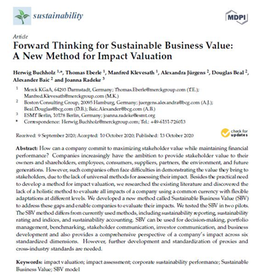 csbl_esmt's tweet photo. @merckgroup developed and tested #SustainableBusinessValue method together with @BCG and @esmtberlin. The article describing #SBV is published in the journal Sustainability @Sus_MDPI now: https://t.co/l4qbcQyARy. The #SBV was presented at the SustainableBusiness Roundtable today. https://t.co/BGCPSwxGyX