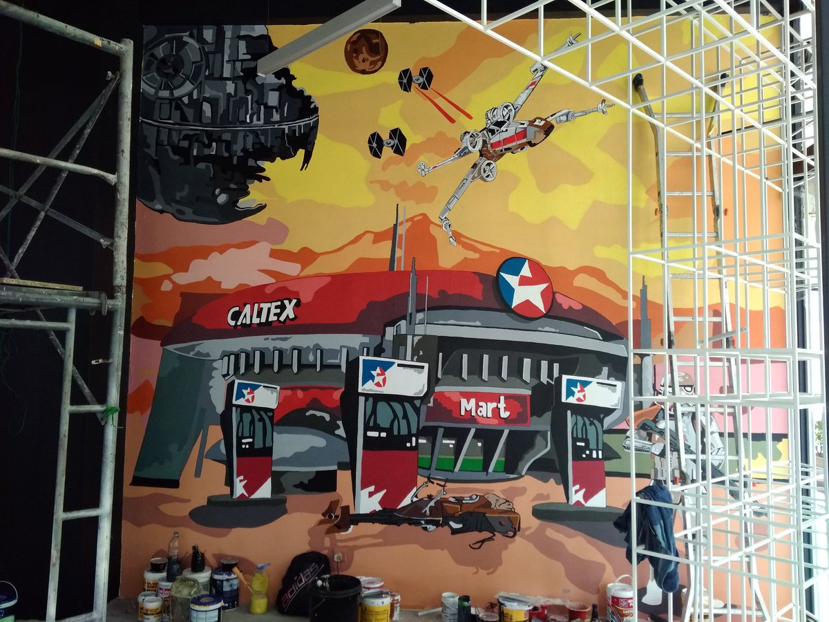 bayanggagak's tweet photo. Commissions mural
#starwars #caltex #art #mural #muralist #addictartmerch #arternative #artforall https://t.co/cbaOabtLs9