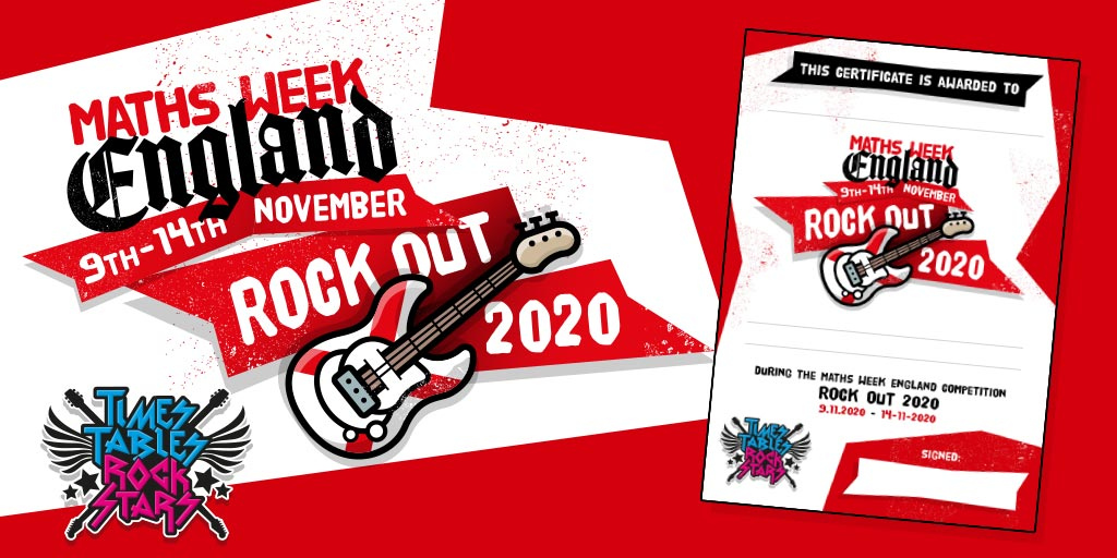 TTRockStars's tweet image. Amazon vouchers of up to £100 and certificates are up for grabs in our England exclusive online competition for #MathsWeekEngland.

Find out more here: l8r.it/ToSO #RockOut2020 #TTRockStars @maths_week