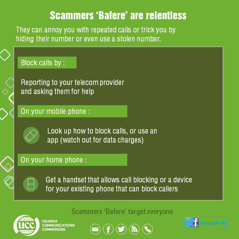 ConsumerUCC's tweet photo. #BafereAlert
Bafere employ several tricks to get your personal information and money. Protect yourself using the these tips. https://t.co/cIvAo6ATlD https://t.co/6SRxAdYFZd
