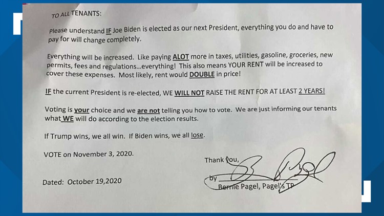 Trailer park tenants say landlord sends note implying a vote for Biden is a vote for increased rent
https://t.co/i1ilklWNRW https://t.co/t2MHboVLpJ