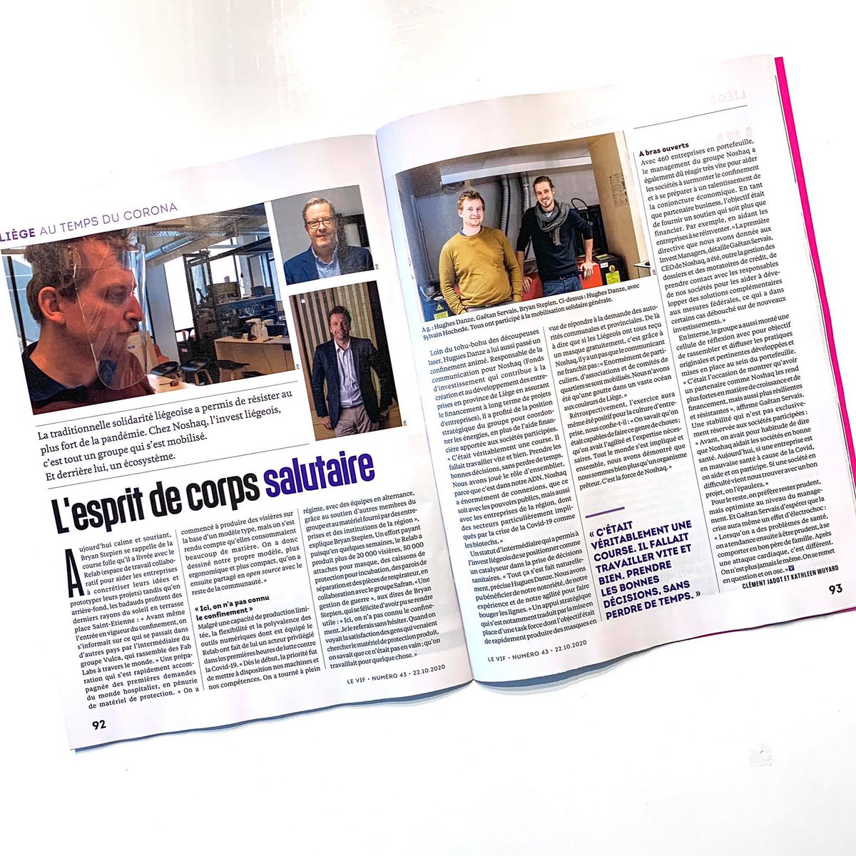 Pas de vacances pour les vrais gars 😅⚙️

Merci <a href="/LeVif/">Le Vif</a> pour ce reportage qui revient sur la saga du Lab et du groupe <a href="/Noshaq_be/">Noshaq</a> au plus fort de la vague 1 de la pandémie. 
En espérant de tout coeur ne pas avoir à remettre le couvert, on se tient prêt à venir en aide.