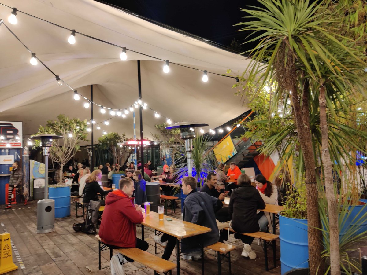 PopBrixton's tweet photo. Out door dining never looked so cosy!π₯ Heaters, festoons and a new perfectly pitched tent! Join us tonight to celebrate (any excuse right?!) Open all weekend from Midday - 10pm.
#outdoorvenue #popbrixton #streetfood #brixtonbars #bestofbrixton #outdoorbars https://t.co/i6A11nkBsq