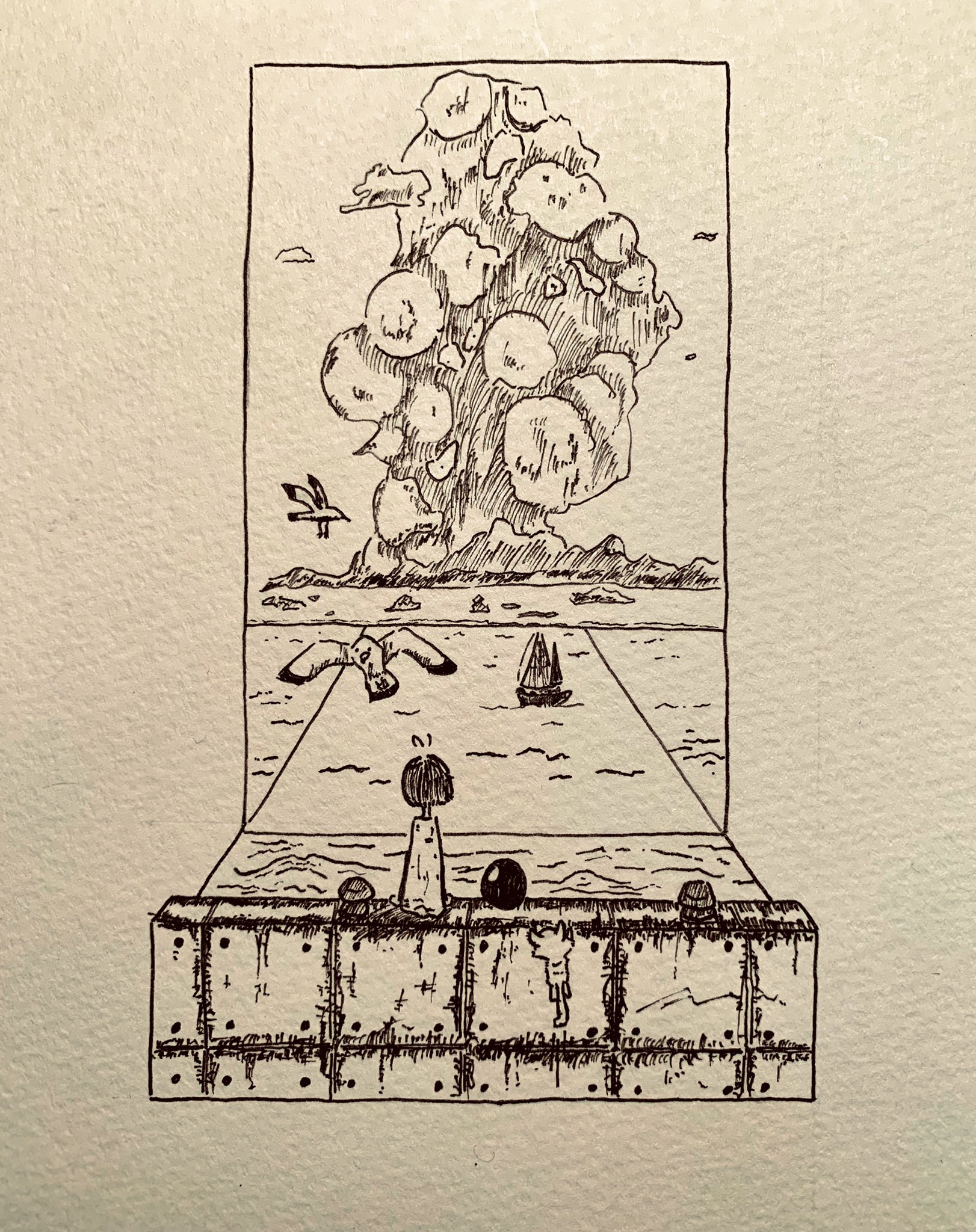 クロモ Cumulonimbus 入道雲 Illustration イラスト 絵 ペン画 アナログ絵 T Co W0w2s0ggwu Twitter