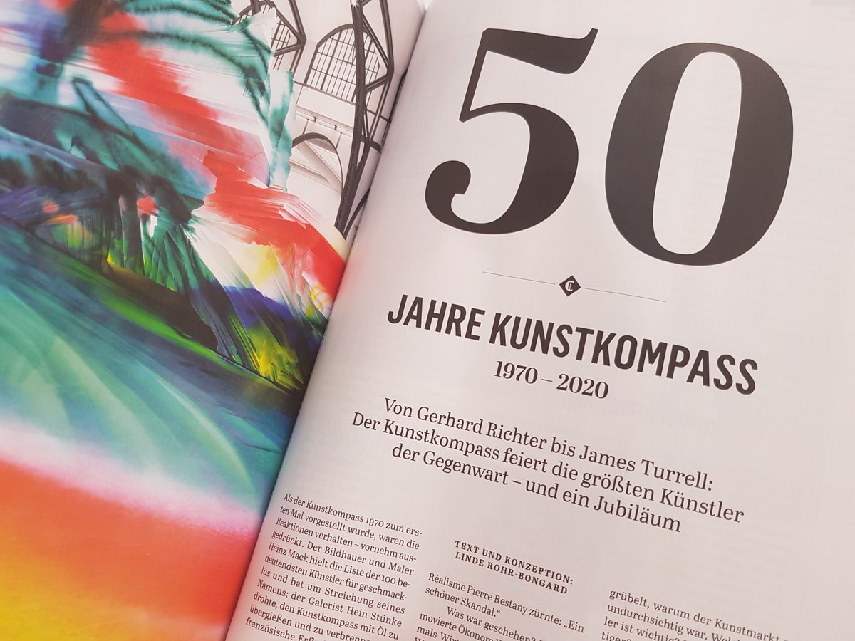 GoldmannPR's tweet photo. 50 JAHRE KUNSTKOMPASS
1970 kritisiert und heute nicht mehr weg zu denken.
Seit 50 Jahren ist der Kunstkompass eins der wichtigsten Rankings am Kunstmarkt.
Number 1 Gerhard Richter, Number 1 Newcomer  Otobong Nkanga
Herzlichen Glückwunsch! https://t.co/sBscWZepHM