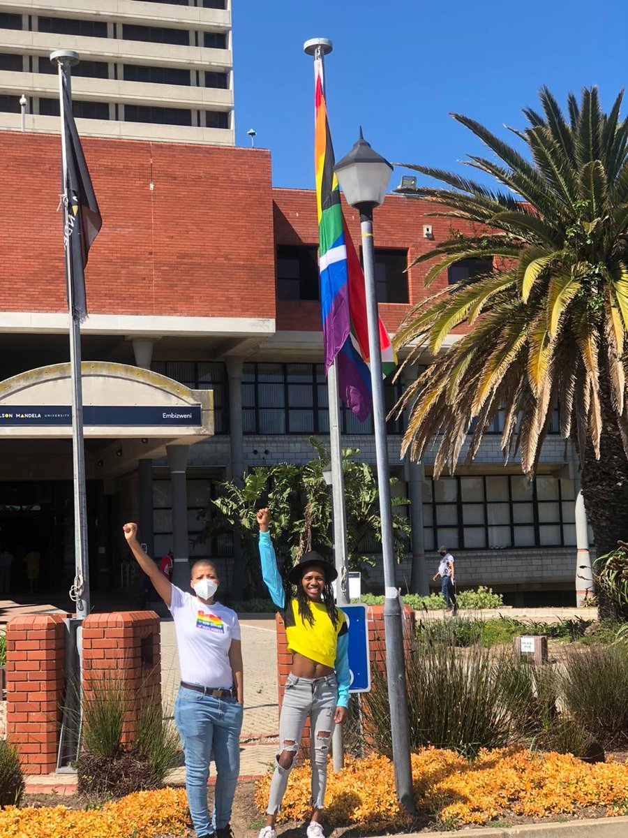 LGBTQIA+ flag hoisted at Nelson Mandela University South Campus Main Building 

#PrideMonth2020