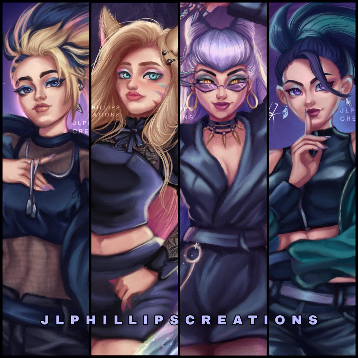I’ll go first! Hello I am J.L.Phillips and I love drawing portraits and stylized art.