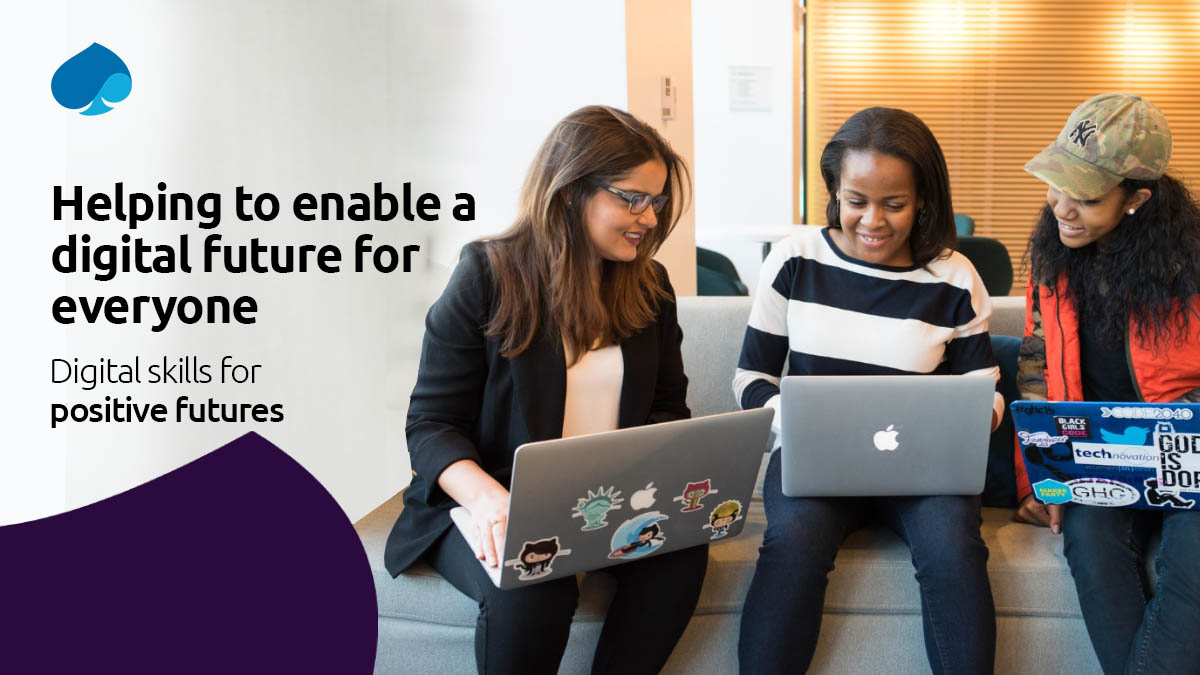 We are supporting #GetOnlineWeek which is mobilising grassroots organisations to reach more people with digital skills support. We’re working with <a href="/digitalunite/">Digitalunite</a> to strengthen the fight against #digitalexclusion. Read more here: bit.ly/3nEZVln 
#4positivefutures