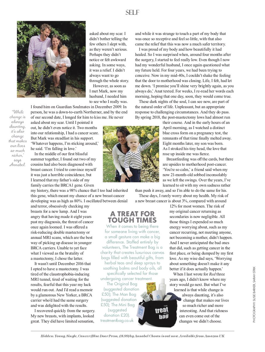 Delighted to have a feature about life after cancer in the November issue of Red magazine. 
redonline.co.uk/health-self/se…

#breastcancerawarenessmonth #breastcancer
