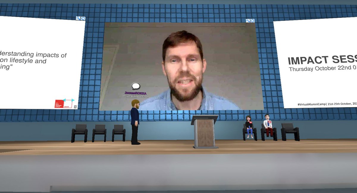 EMLYON's tweet photo. 3rd Impact session with Prof. @jccnas on the impact of #Covid19 on #lifestyle: "Covid19 has changed our work culture, many companies are suffering and already switching and reinventing their activities, other are thriving."
#VirtualAlumniCamp https://t.co/vYlYvO1CGD