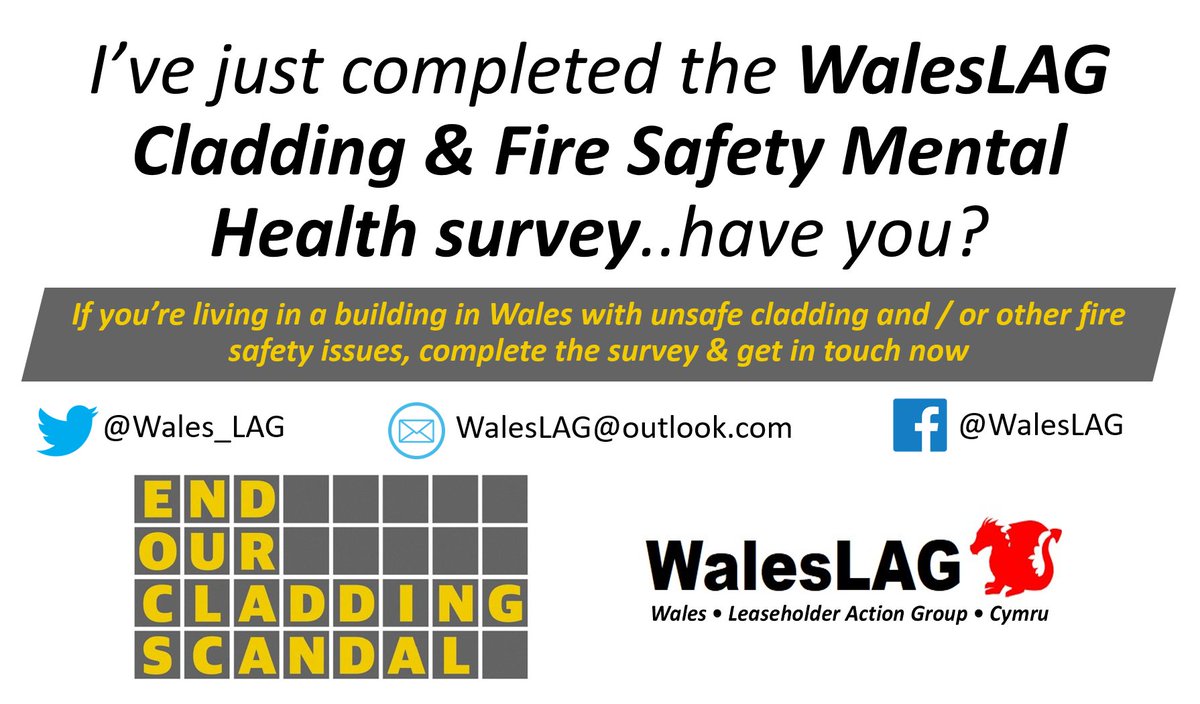 If you're impacted by the #claddingscandal & fire safety crisis in #Wales, please complete the survey & help us understand the scope of these issues across the country. Survey Link 👇👇 forms.gle/XZ1FVgh95qnxKr… #EndOurCladdingScandal @LeaseholdWelsh @VW_Cardiff @RedrowRipOff