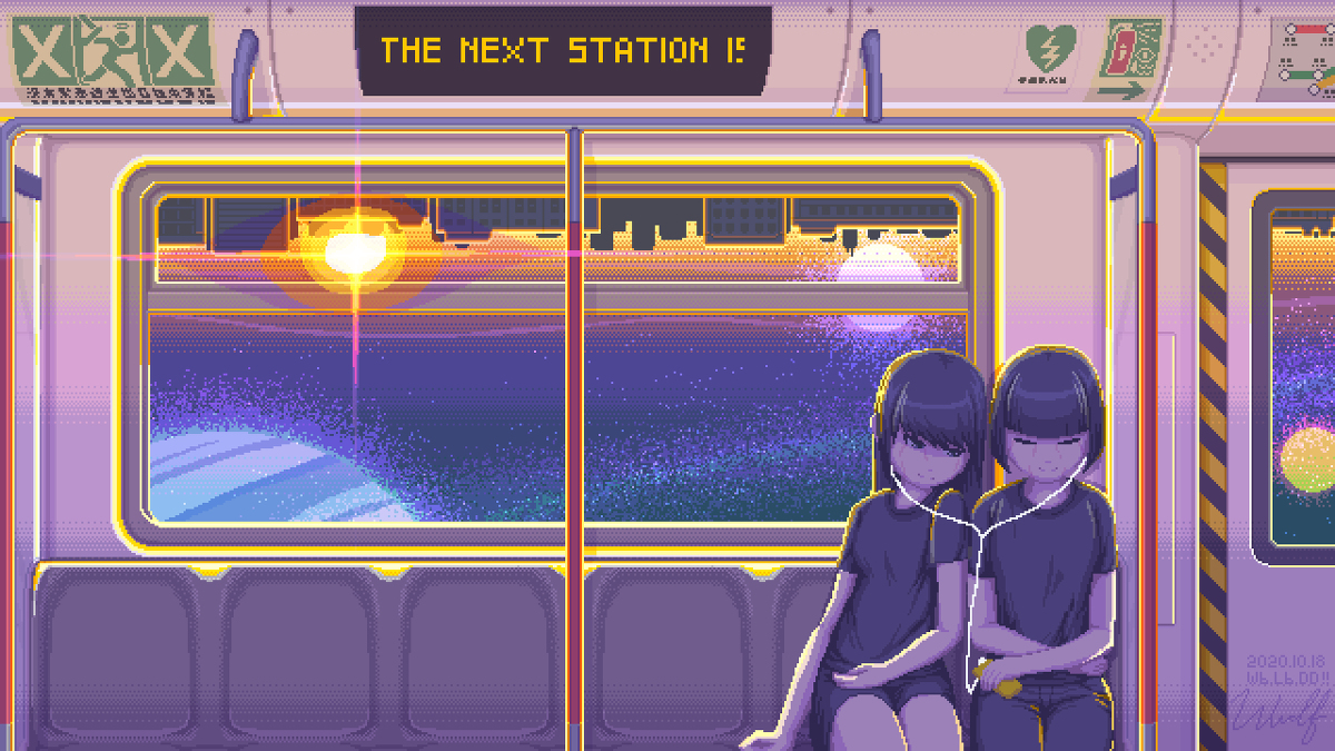 Wolf White 壁紙 The Next Station Is オリジナル ドット絵 香港 少女 Sf 車内 壁紙 宇宙 のんびり 風景 T Co Wigp8qnoti