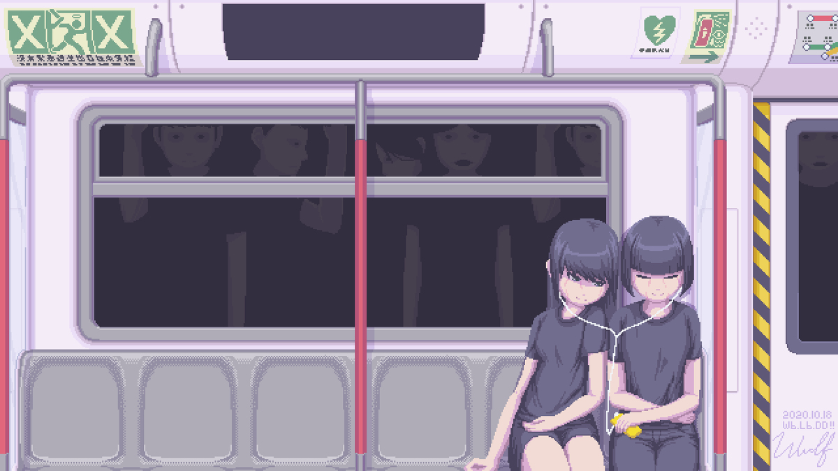 Wolf White 壁紙 The Next Station Is オリジナル ドット絵 香港 少女 Sf 車内 壁紙 宇宙 のんびり 風景 T Co Wigp8qnoti