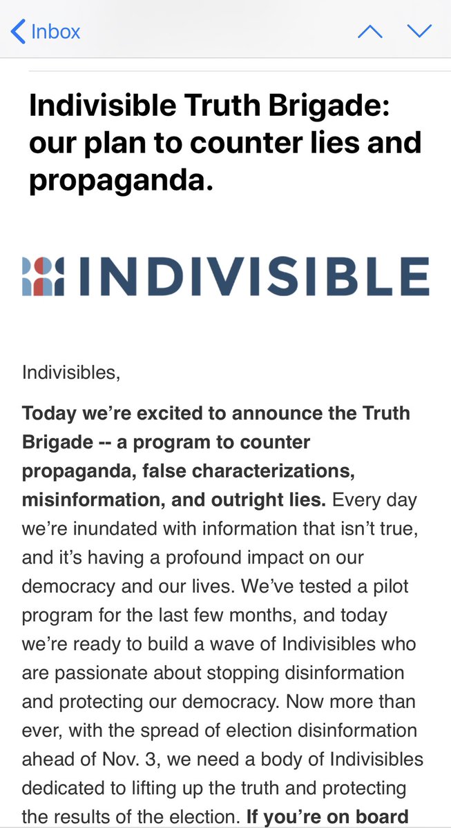 Please fact check everything 3x as we get closer to the Election. There is truth and then there is suppressing truth, exaggerated truth and lying.Indivisible now has a “truth brigade”
