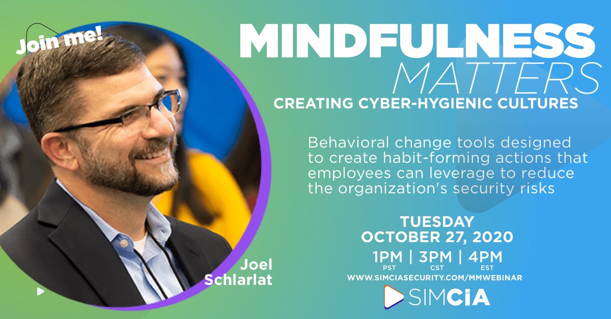 Join our resident expert in all things Cyber, Joel Schlarlat
Executive Director with Cyber Bytes Foundation – a non-profit organization on a mission to build a cybersecurity ecosystem 

► Tuesday, October 27th
► 1PM PST | 3PM CST | 4PM EST
Register: bit.ly/3kcdI0P
