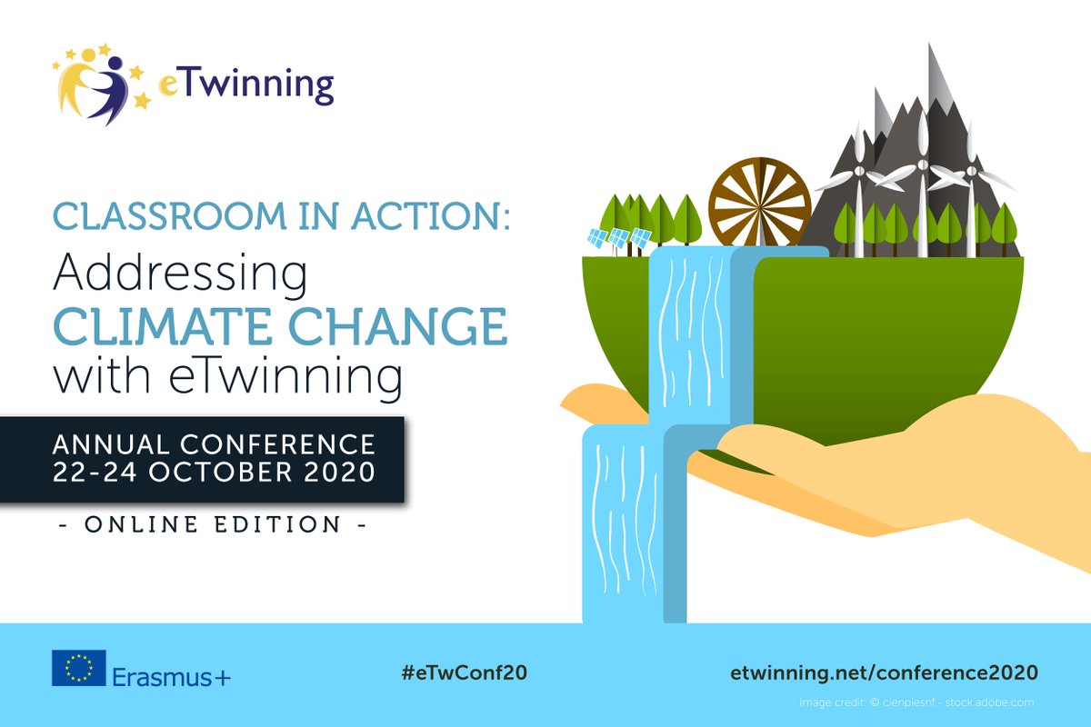 EUClimateAction's tweet image. How can we inspire the next generation of climate heroes?
Tomorrow we're joining the #eTwconf20 with 🇪🇺 @GabrielMariya &amp;amp; over 500 teachers from across 🌍 to see how we can get kids involved in #ClimateAction 👧🏽🌿👦🏻
Programme &amp;amp; livestream👇🏼
learninglab.etwinning.net/117929/home
@eTwinningEurope