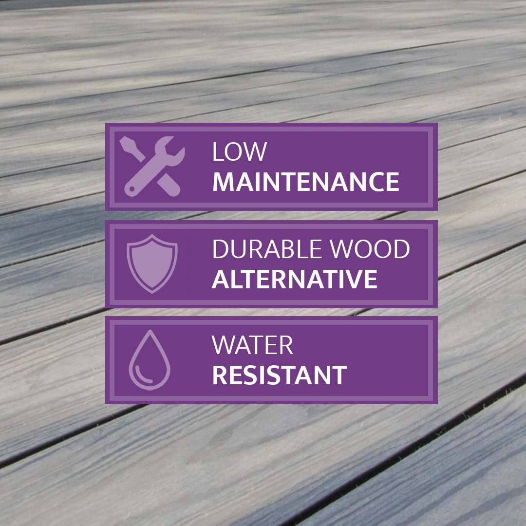 Our composite decking provides a modern great look with the assurance it will last a long time.