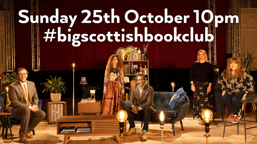 Damian_Barr's tweet photo. #BigScottishBookClub is back!  You can watch us live on Sunday night on @BBCiPlayer &amp; @BBCScotland Our first show is all about memoir w/ @JaneyGodley @lemnsissay @janetteayachi &amp; @Hemmo There will be laughter, there will be tears. https://t.co/Vh8uKV9UID #BooksAreBackOnTelly https://t.co/8BO1XmiWX5
