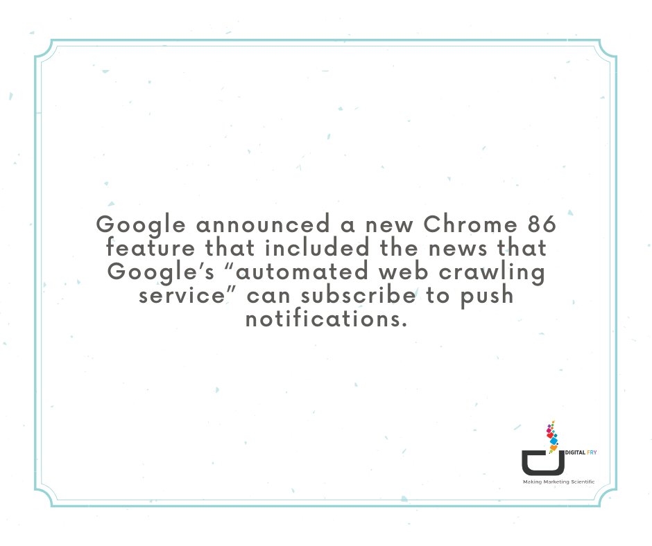 Digital_Fry's tweet photo. The reason for doing that is to identify abusive push
notifications for the purpose of blocking them in
Chrome.
@sejournal #gogglenewupdate #update2020 #google #advertising #marketing #digitalmarketing #digitalfry https://t.co/FvzZWX4Kch
