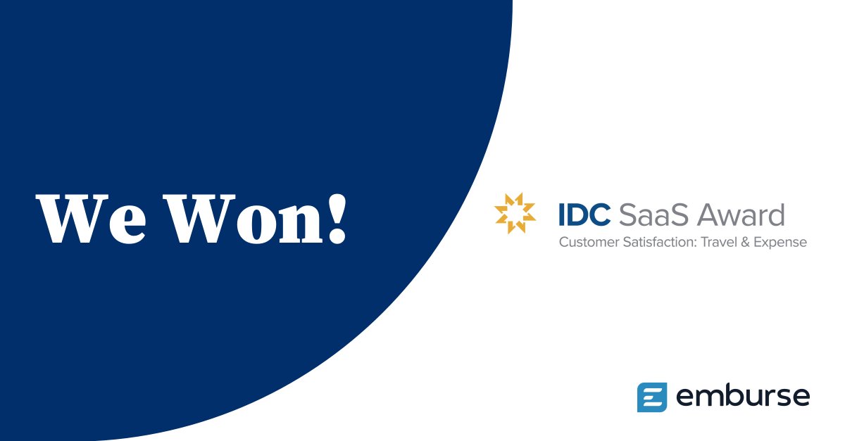 emburse's tweet photo. We're thrilled to have been awarded @IDC's SaaS award for customer satisfaction in the Travel &amp; Expense category. This award is dedicated to the hard work and commitment across our entire team!

https://t.co/QDwoPE63aA https://t.co/J5V5mBYRxC