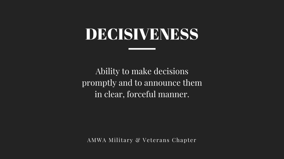 Each day leading up to Nov. 11th, we will share the core values & leadership traits that led our veterans to serve make great strides, contributions and sacrifices. 

#veteransday #veteran #fifteenleadershiptraits #decisiveness #militaryleadership