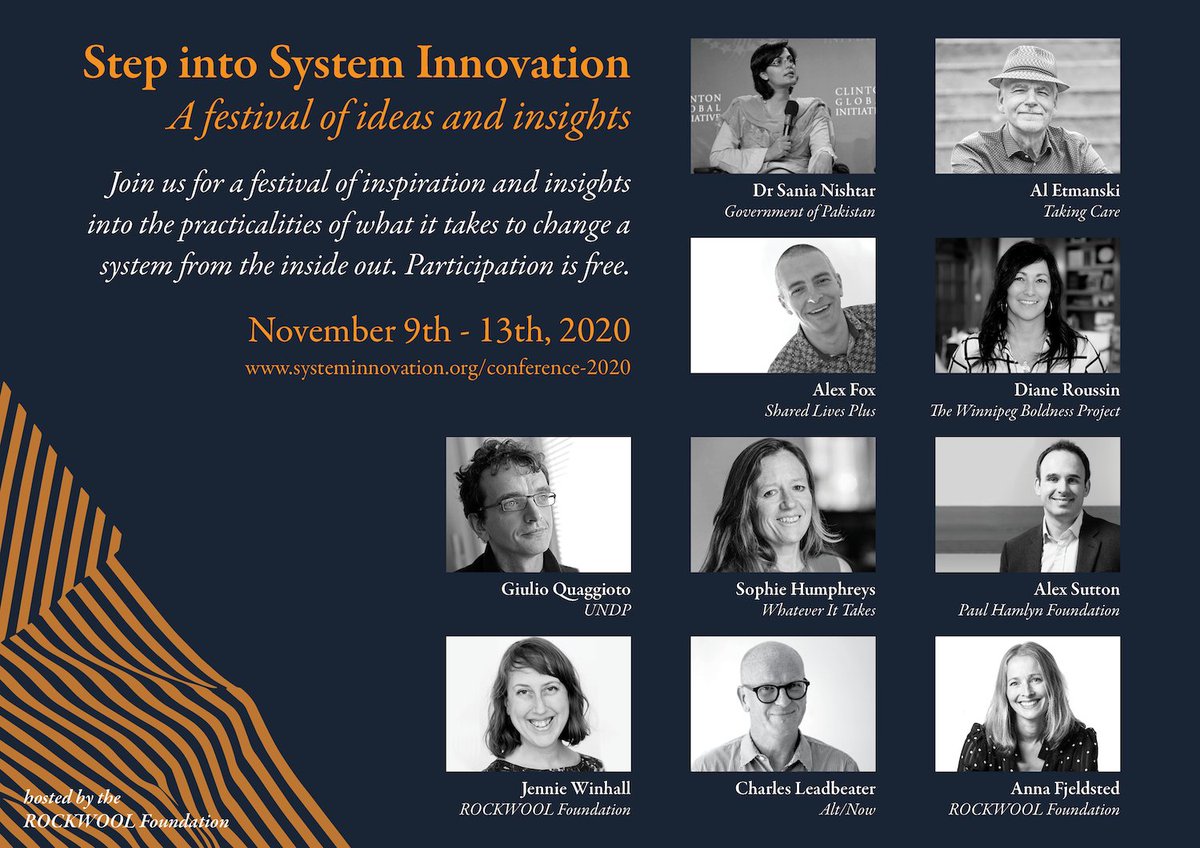 Vær med, når en række af verdens førende pionerer indenfor #SystemInnnovation deler deres praktiske erfaringer med at tackle systemiske samfundsudfordringer. Det sker på vores internationale online konference d. 9.-13. november.
Tilmeld dig her: systeminnovation.org/conference-2020 #rfidk