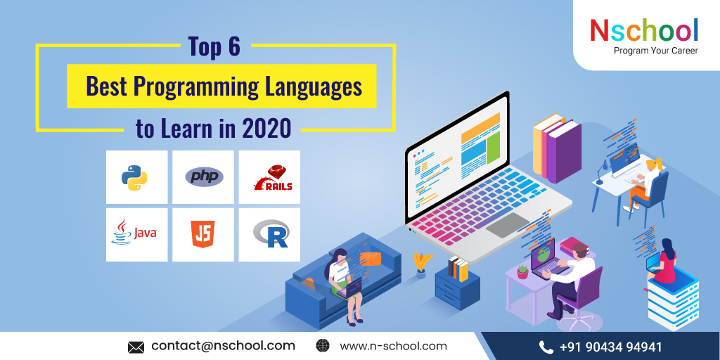 Nschool12's tweet image. Top 6 Best Programming Languages to Learn in 2020!!
Learn More: n-school.com/best-programmi…
#programminglanguage #topprogramminglanguages