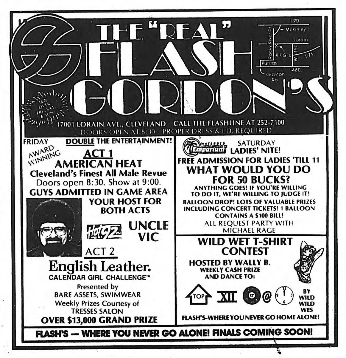 SkrticX's tweet photo. The “Real” Flash Gordon’s. 17001 Lorain Ave. #Cleveland
Source: @Cleveland_PL from August 25-30, 1989 @ClevelandScene #UncleVic #ProperDressRequired https://t.co/eschFCO3XM