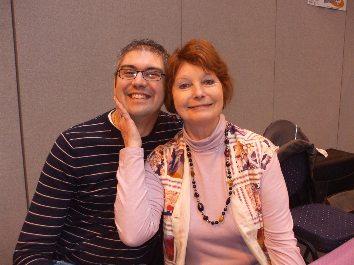 Today's Camping It Up photo is a previously unseen with a star from my favourite Doctor Who story. Yes, it's the wonderful Catherine Schell. I had a delightful day sat with her at Memorabilia in 2009, where she gossiped all day about her career. You can see how much I loved her!