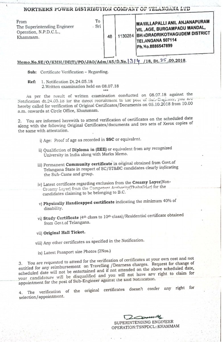 831e6b9dd9e34fd's tweet photo. @RaoKavitha We Have been denied Appointments Even After Issuing the Call letters and Completing Certifiacte verification in the Ratio 1:1 Tsnpdcl Subengineer Notification 02/2018 dt: 24/05/2018 .
We are loosing our livelihood. Kindly Look into this madam.Grateful https://t.co/fBlIjaHOAY