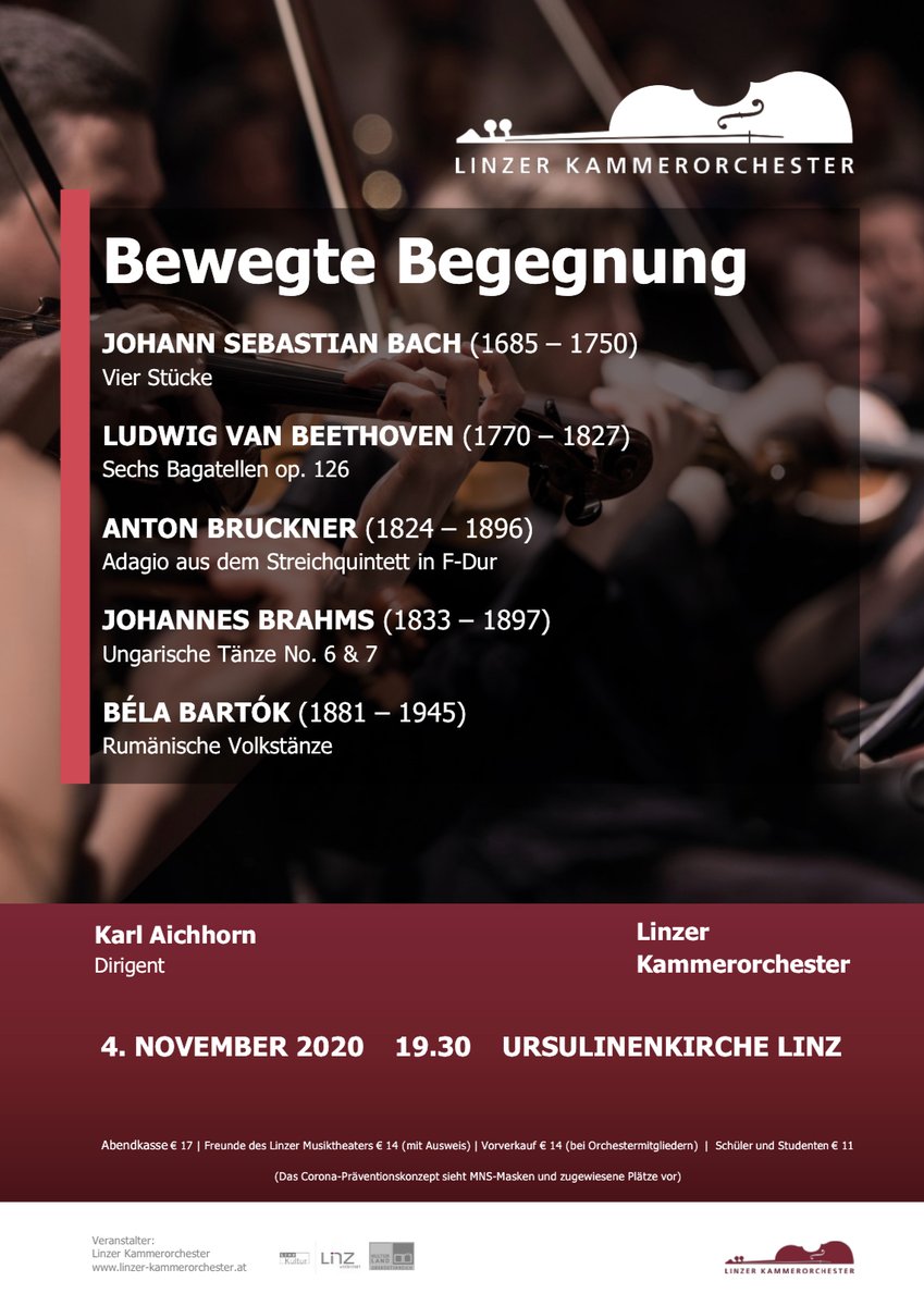 Konzert am 4. November 2020 - Ursulinenkirche Linz / Austria