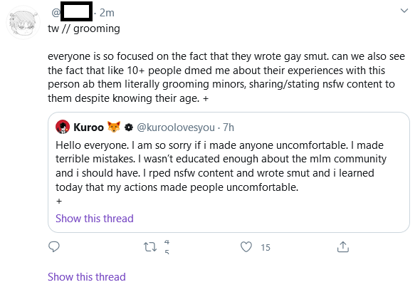 I'm losing my mind. "Everyone is so focused on the gay smut" yeah because that was 80% of your call out