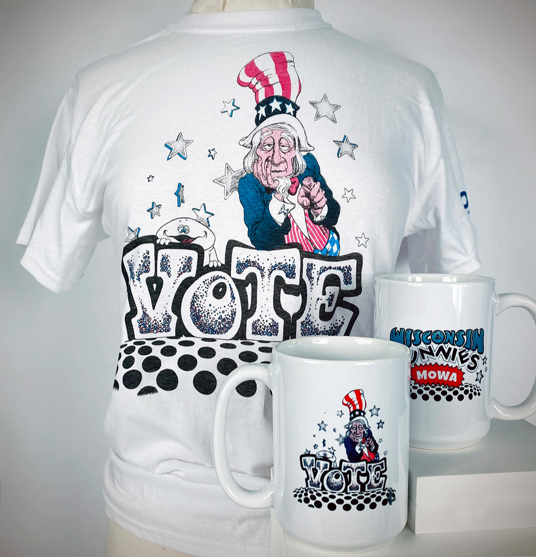 MuseumofWIArt's tweet photo. Get your own "Vote" merchandise featuring 1971 comic art by Milwaukee's own Jim Mitchell at MOWA and MOWA | DTN or call us to to order at (262) 247-2241.
PSA: please register or confirm your registered to vote at https://t.co/LCahcoy8ex
#comics #comicbooks #jimmitchell #vote https://t.co/p2v50ynNRK